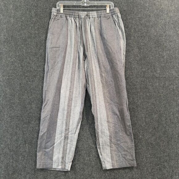 Kith Barrow Pants Men's Small Gray Striped Spring Classics 24 Drawstring - Picture 1 of 9